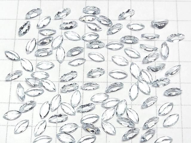 【動画】宝石質アクアマリンAAA ルース マーキスファセットカット8×4mm 2粒 サムネイル4