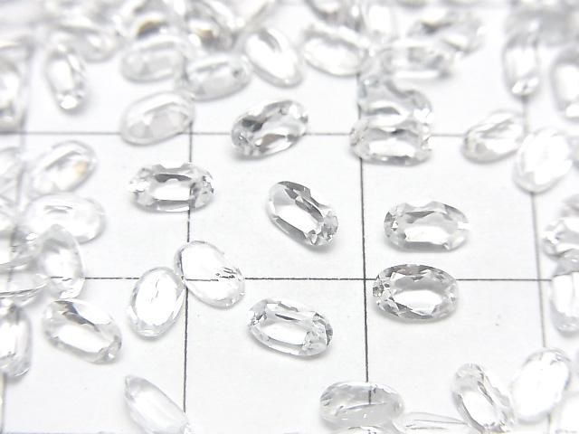 【動画】宝石質ホワイトトパーズAAA ルース オーバルファセットカット5×3mm 10粒 サムネイル2