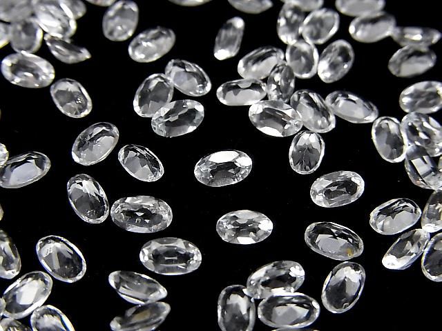 【動画】宝石質ホワイトトパーズAAA ルース オーバルファセットカット5×3mm 10粒 サムネイル3