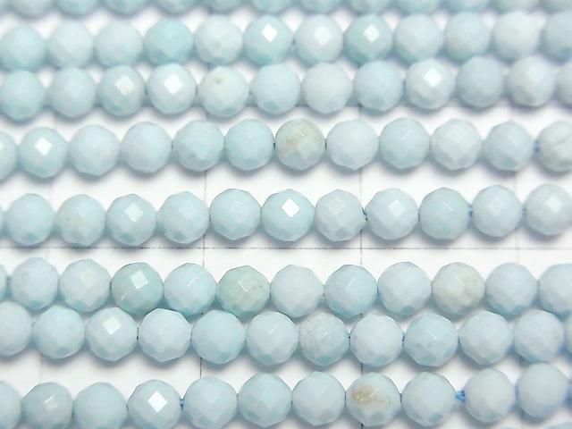 【動画】【素晴らしい輝き】マグネサイトターコイズ ラウンドカット3mm 1連(約37cm) サムネイル2