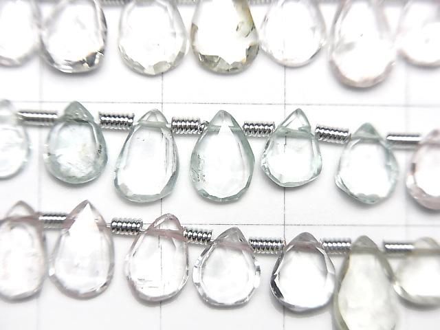 【動画】宝石質ベリルミックスAA++ ペアシェイプ ブリオレットカット 半連/1連(約18cm) サムネイル2