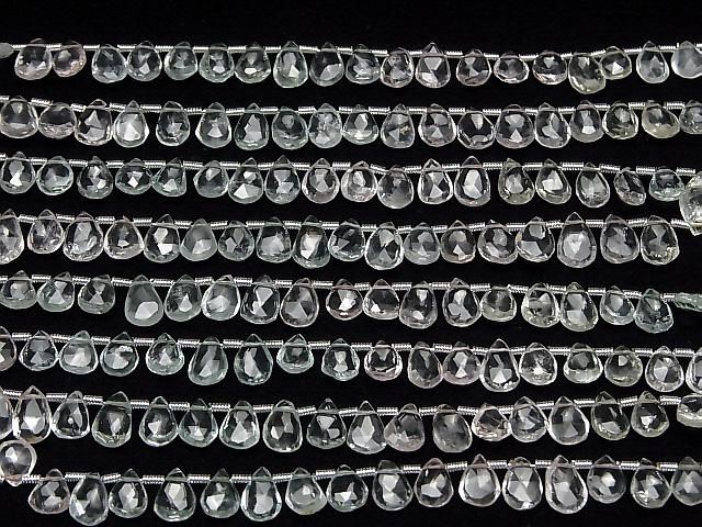 【動画】宝石質ベリルミックスAA++ ペアシェイプ ブリオレットカット 半連/1連(約18cm) サムネイル4