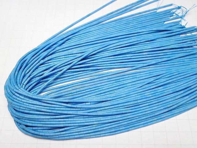 【動画】合成マグネサイトターコイズ チューブ4×2×2mm 1連(約36cm) サムネイル4