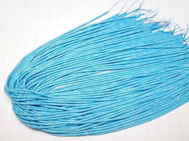 【動画】合成マグネサイトターコイズ チューブ4×2×2mm 1連(約36cm) サムネイル4