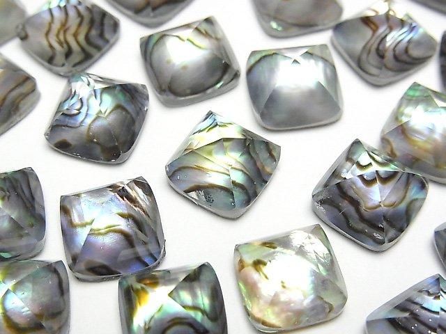【動画】アバロンシェル×クリスタルAAA シュガーローフカット10×10mm 2個の画像