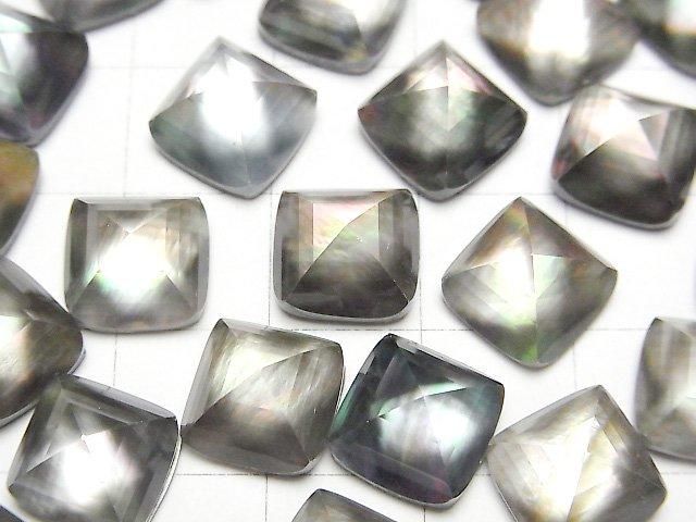 【動画】ブラックシェル×クリスタルAAA シュガーローフカット10×10mm 2個 サムネイル2
