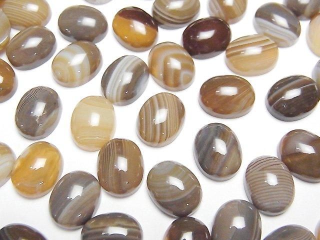【動画】ブラウンストライプアゲートAAA オーバル カボション10×8mm 4個の画像