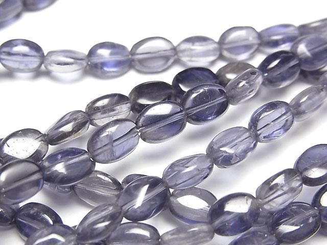 【動画】アイオライトAA++ オーバル7×5×3mm 半連/1連(約36cm)の画像