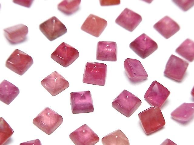 【動画】宝石質ルビーAAA- シュガーローフカット4×4mm 5個の画像