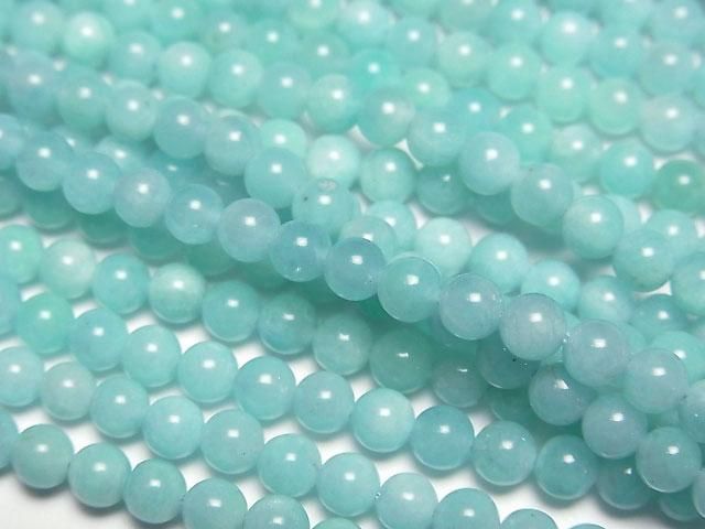【動画】ペルー産アマゾナイトAAA- ラウンド4mm 1連(約38cm)の画像