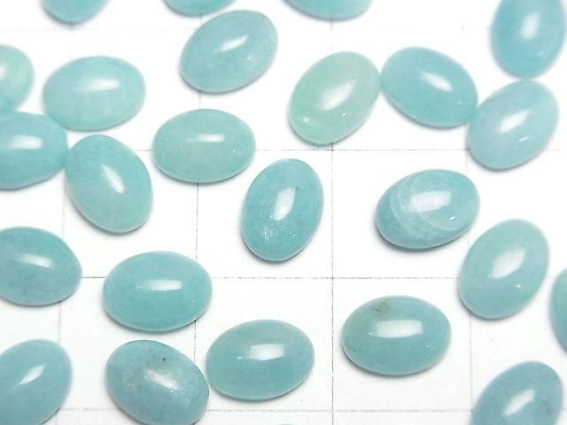 【動画】ペルー産アマゾナイトAAA- オーバル カボション8×6mm 5個 サムネイル2