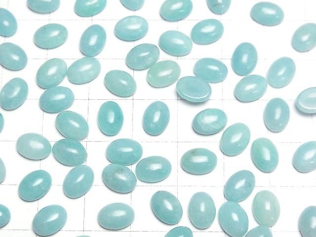【動画】ペルー産アマゾナイトAAA- オーバル カボション8×6mm 5個 サムネイル3