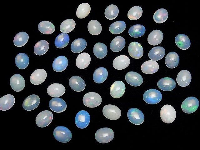 【動画】宝石質エチオピア産オパールAAA- オーバル カボション10×8mm 2個 サムネイル3