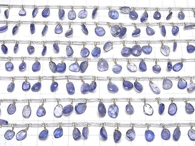 【動画】宝石質タンザナイトAA++ フリーフォーム 片面ローズカット 1連(16粒) サムネイル4