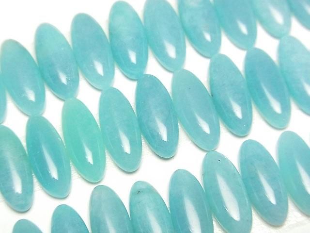 【動画】ペルー産アマゾナイトAAA- 縦長オーバル カボション13.5×5.5mm 3個の画像
