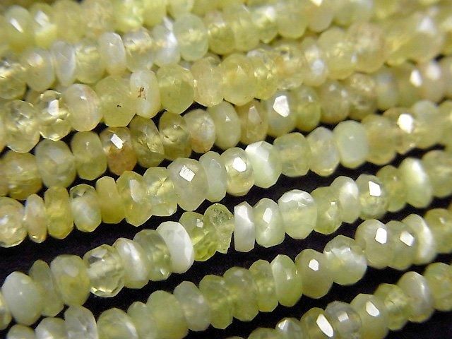 【動画】宝石質クリソベリルキャッツアイAA++ ボタンカット 半連/1連(約38cm)の画像