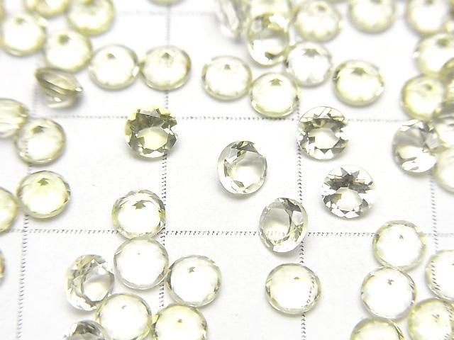 【動画】宝石質レモンクォーツAAA ルース ラウンドファセットカット4×4mm 10粒 サムネイル2