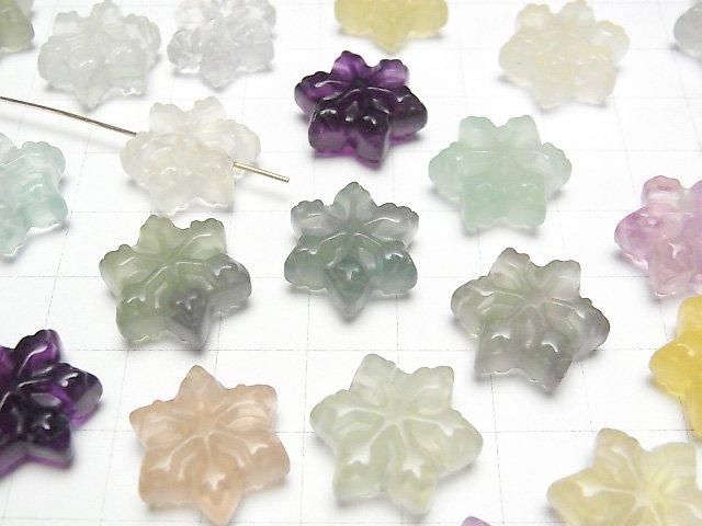 【動画】マルチカラーフローライトAAA- スノークリスタルモチーフ 18×15mm 【貫通穴】 5個 サムネイル3