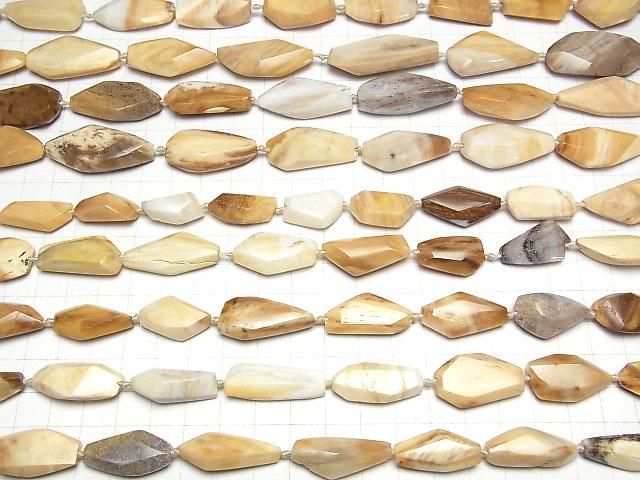 【動画】ペトリファイドウッド(珪化石) フラットタンブルカット 1連(約37cm) サムネイル4