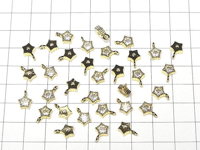 メタルパーツ スターモチーフ チャーム9.5×6.5mm ゴールドカラー(CZ付) 3個 サムネイル4