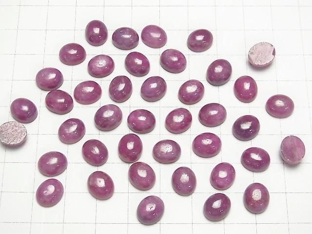 【動画】非加熱ルビーAA++ オーバル カボション10×8mm 1個 サムネイル4