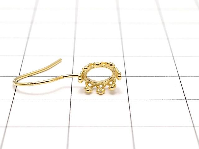 【動画】Silver925 クラウン ピアスフック空枠 オーバル6×4mm 18KGP 1ペア サムネイル2