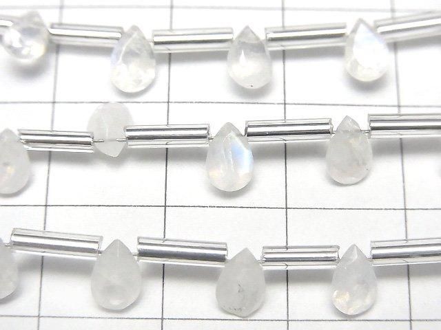 【動画】宝石質レインボームーンストーンAA++ ペアシェイプ ファセットカット6×4mm 1連(8粒) サムネイル2