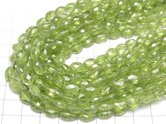 【動画】宝石質ペリドットAAA- フラットタンブル~オーバルカット 半連/1連(約38cm) サムネイル4