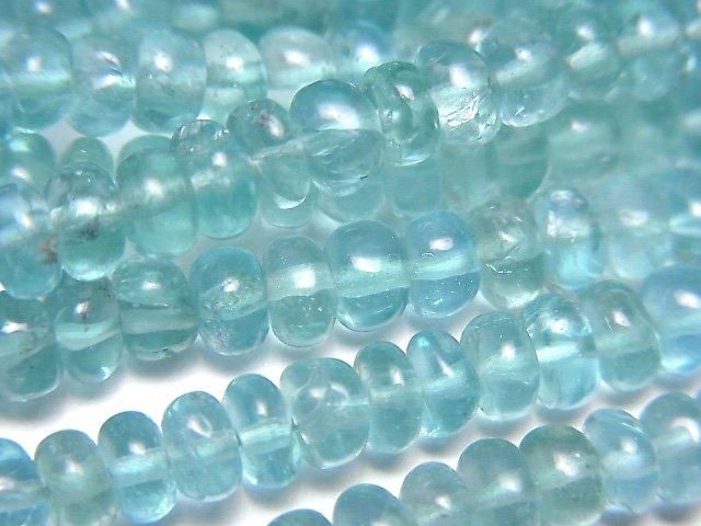【動画】宝石質アパタイトAAA- ロンデル(ボタン)半連/1連(約44cm)の画像