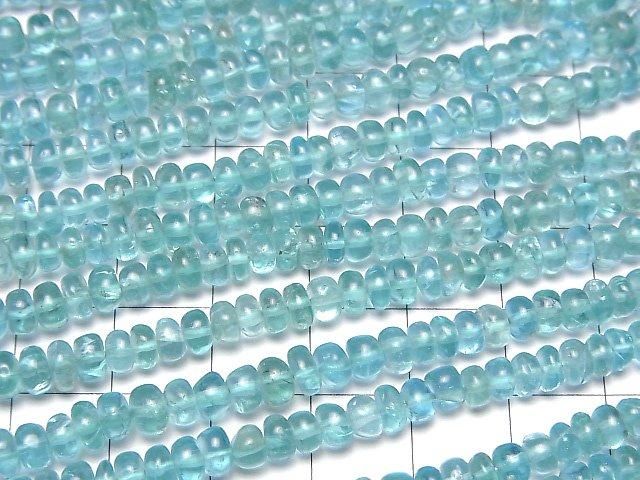 【動画】宝石質アパタイトAAA- ロンデル(ボタン)半連/1連(約44cm) サムネイル3