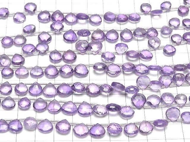 【動画】宝石質アメジストAAA- マロン ブリオレットカット 半連/1連(22粒) サムネイル4