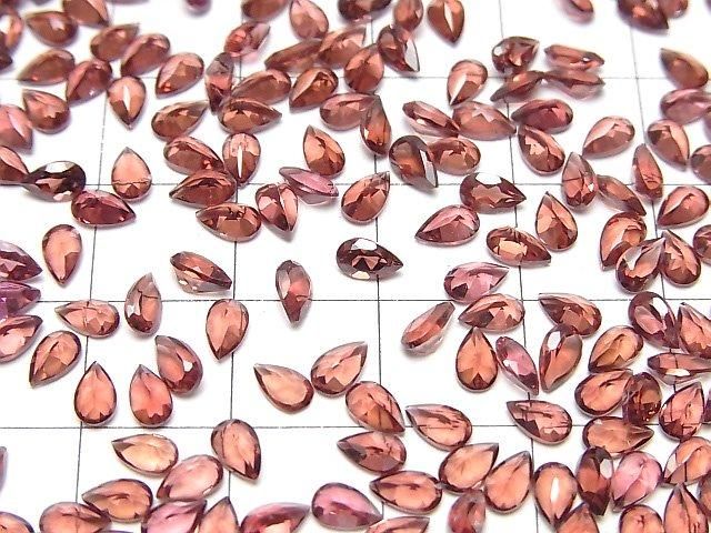 【動画】宝石質モザンビーク産ガーネットAAA ルース ペアシェイプファセットカット5×3mm 10粒 サムネイル4