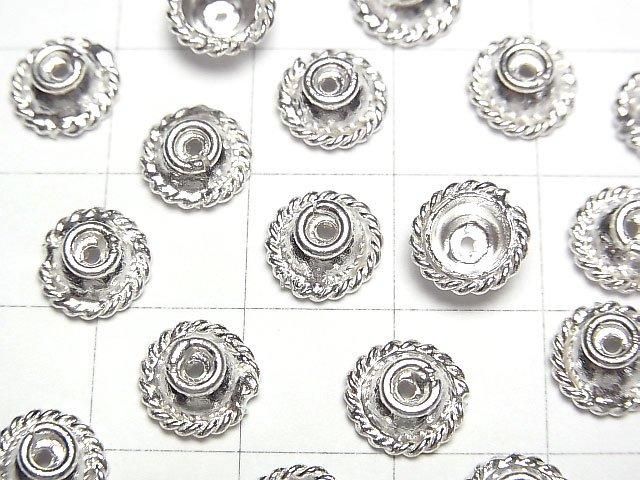 コッパー(銅) ビーズキャップ8×8×4mm シルバーコーティング 1/4連~1連(約18cm) サムネイル2