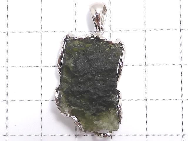 【動画】【1点もの】モルダバイト ラフロックタンブル ペンダントトップ SILVER925製 NO.17 サムネイル2