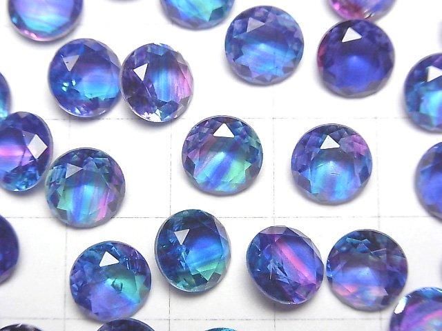 【動画】ダブレットクリスタルAAA ルース ラウンドファセットカット8×8mm 【ブルー/ストライプ】 3個 サムネイル2