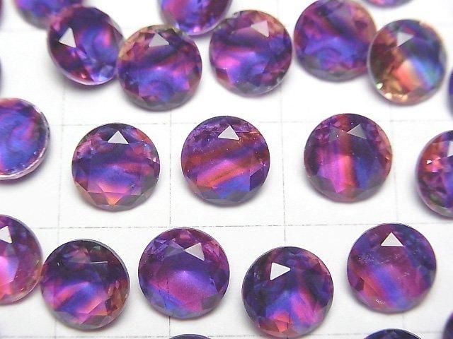 【動画】ダブレットクリスタルAAA ルース ラウンドファセットカット8×8mm 【パープル/ストライプ】 3個 サムネイル2