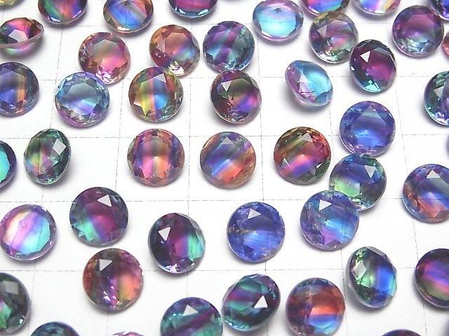 【動画】ダブレットクリスタルAAA ルース ラウンドファセットカット8×8mm 【ビビットカラー/ストライプ】 3個 サムネイル3