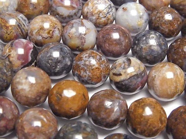 天然石断捨離セット ピーターサイト ラウンド10mm 半連/1連｜天然石ビーズの卸問屋