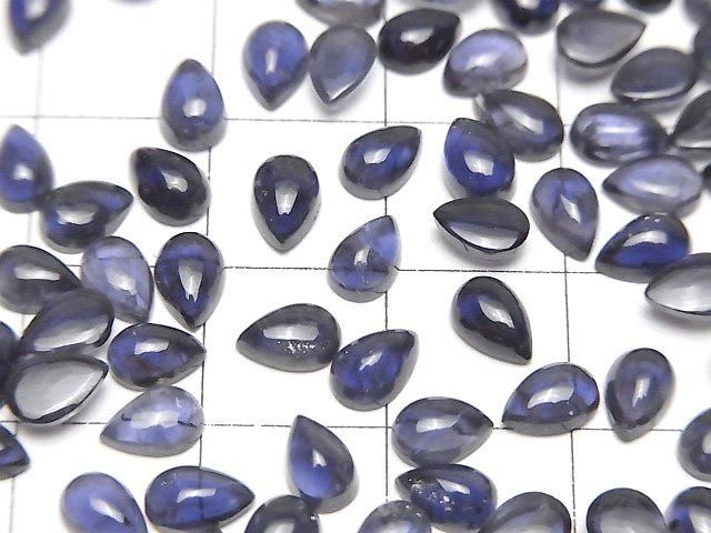 【動画】宝石質アイオライトAAA- ペアシェイプ カボション6×4mm 5個 サムネイル3