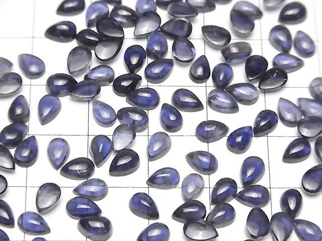 【動画】宝石質アイオライトAAA- ペアシェイプ カボション6×4mm 5個 サムネイル4