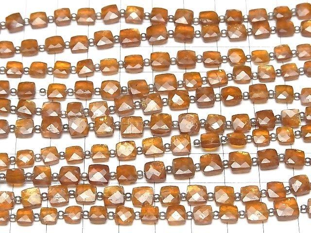 【動画】オレンジカイヤナイトAA++ スクエアカット 1連(約17cm) サムネイル4