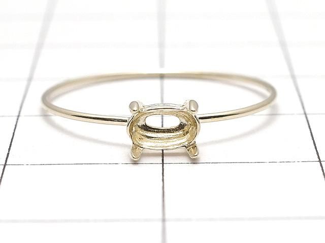 【動画】【日本製】【K10 Yellow Gold】リング空枠(爪留め)横向きオーバルファセットカット5×3mm用 1個 サムネイル2