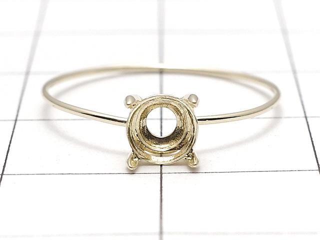 【動画】【日本製】【K10 Yellow Gold】リング空枠(爪留め)ラウンドファセットカット5mm用 1個 サムネイル2