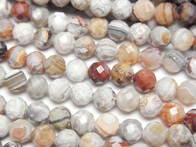 【動画】【素晴らしい輝き】ラグナレースアゲート ラウンドカット5mm 1連(約37cm)の画像