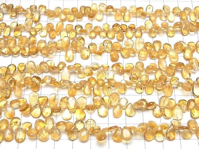 【動画】宝石質シトリンAA++ ペアシェイプ(プレーン) 【ダークカラー】 1連(約34cm) サムネイル4