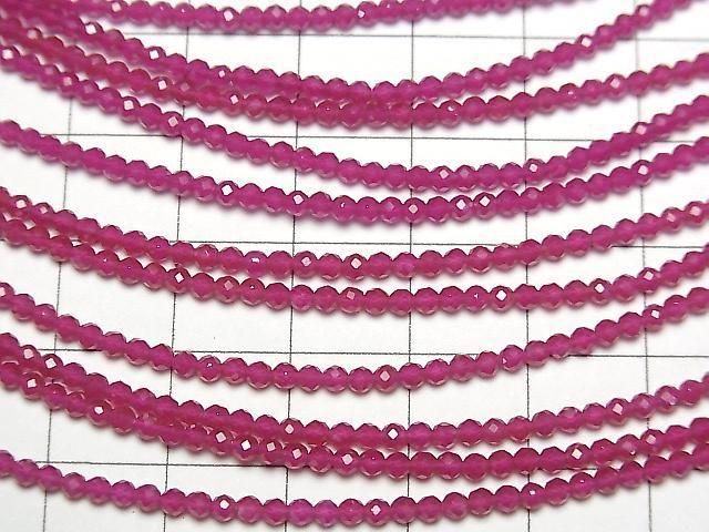 【動画】【素晴らしい輝き】合成ルビーAAA ラウンドカット2mm 1連(ネックレス) サムネイル3