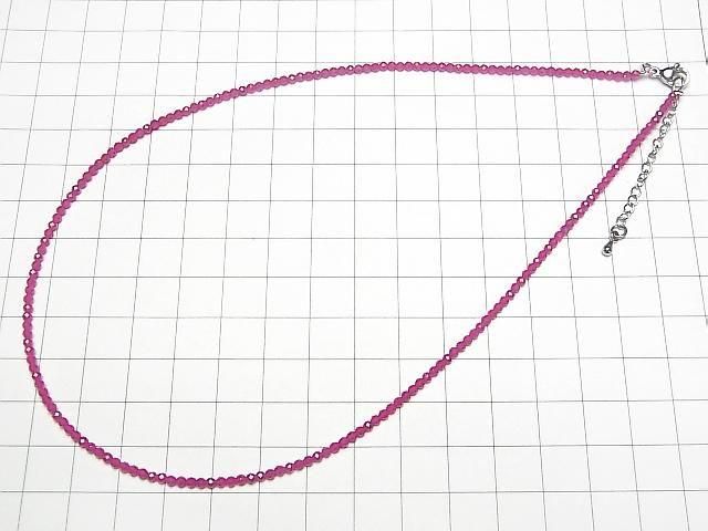 【動画】【素晴らしい輝き】合成ルビーAAA ラウンドカット2mm 1連(ネックレス) サムネイル4