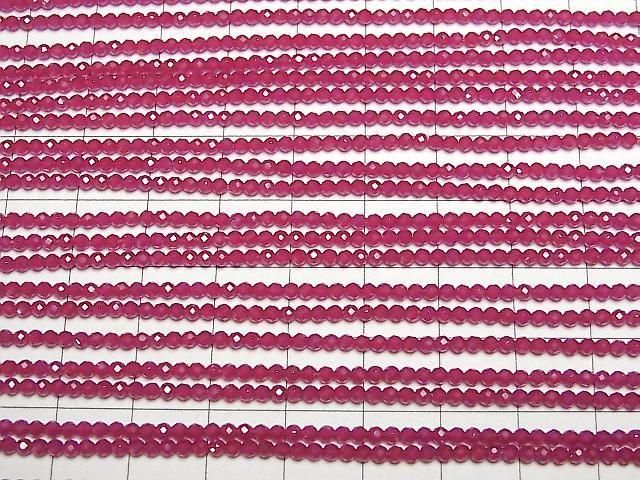 【動画】【素晴らしい輝き】合成ルビーAAA ラウンドカット2mm 1連(約37cm) サムネイル3