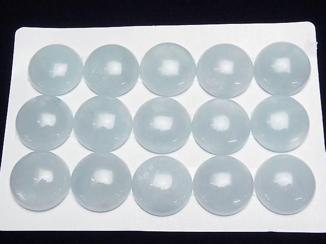 【動画】ナミビア産アクアマリンAA++ ラウンド カボション20×20mm 1個 サムネイル4