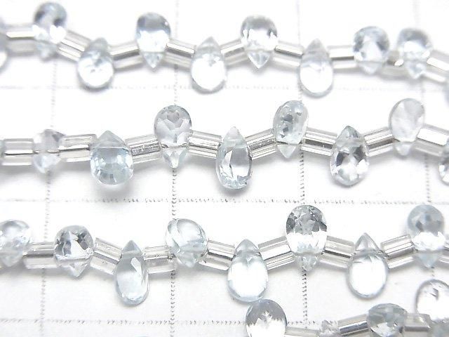 【動画】宝石質スカイブルートパーズAAA ペアシェイプ ファセットカット5×3mm 1連(38粒) サムネイル2
